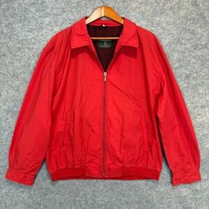 Vintage Carroll & Co Lightweight Bomber Jacket Men 56 US 46 XL Zip Red Italy